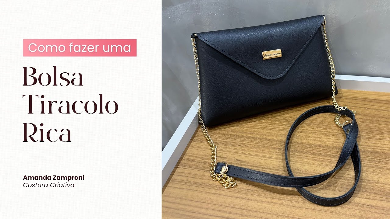 Como fazer uma Bolsa Tiracolo Rica em Sintético ou Couro - Passo a Passo - Tutorial