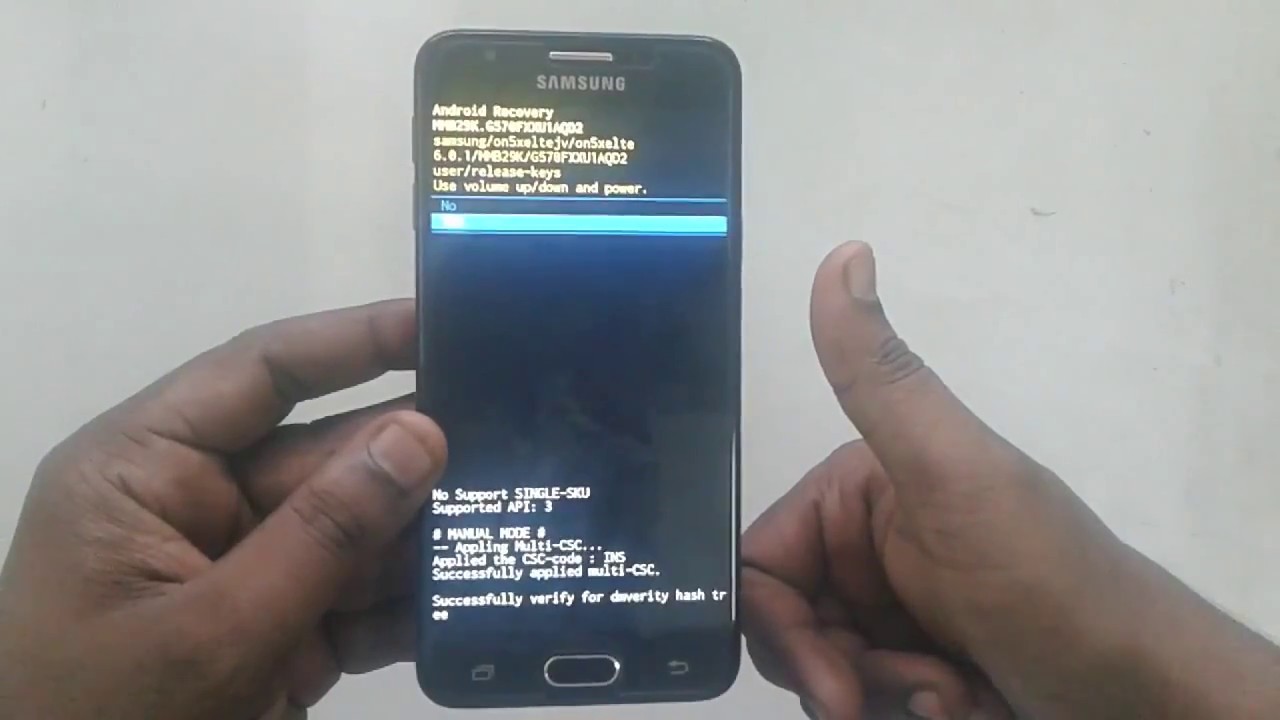 Samsung G570F Hard reset