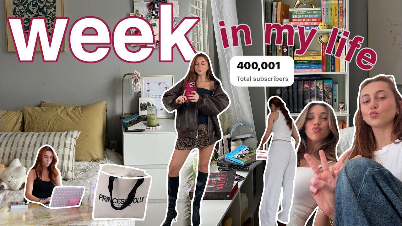 spend a week with me 🍵🧘🏻‍♀️🗽🎧 (events, reading updates, dinners, vacation prep + more!)