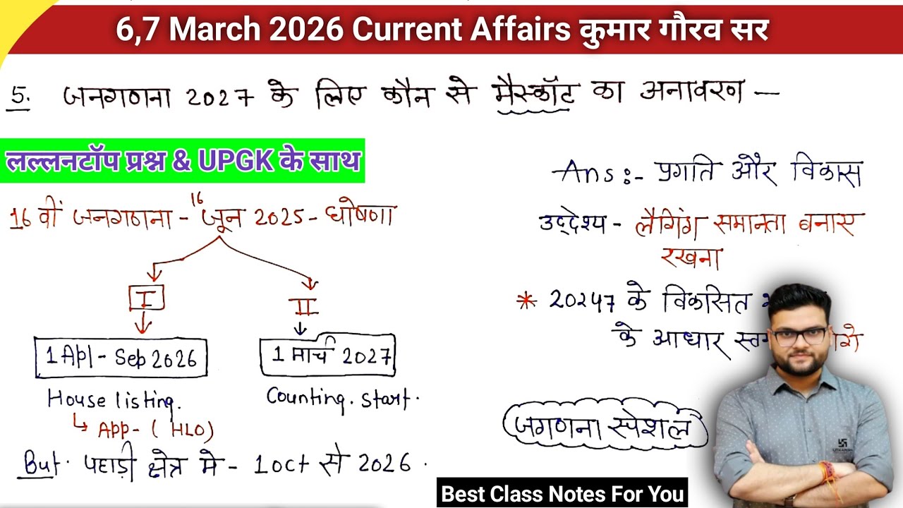 6 & 7 March 2026 Current Affairs | Current Affairs Today | Kumar Gaurav Sir |Daily Current Affairs 