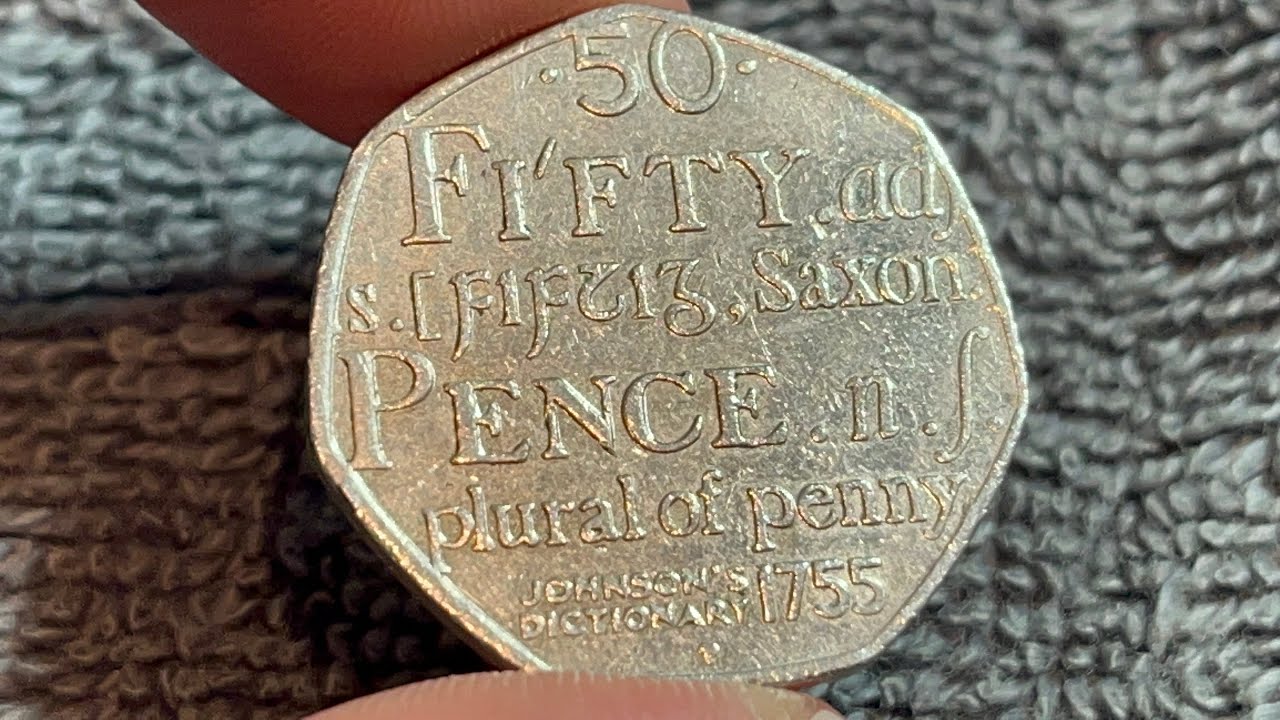 2005 United Kingdom Dictionary 50p Coin &bull;&nbsp;Values, Information, Mintage, History, and More