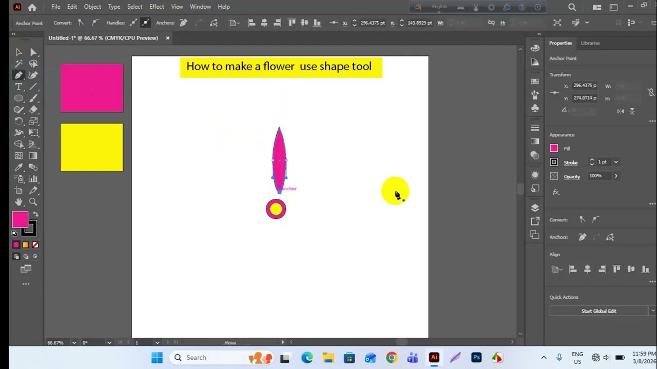 How to make a flower use shape tool