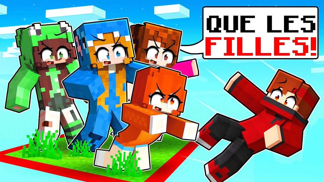 BLOQUÉ sur Un CHUNCK réservé aux FILLES sur Minecraft !