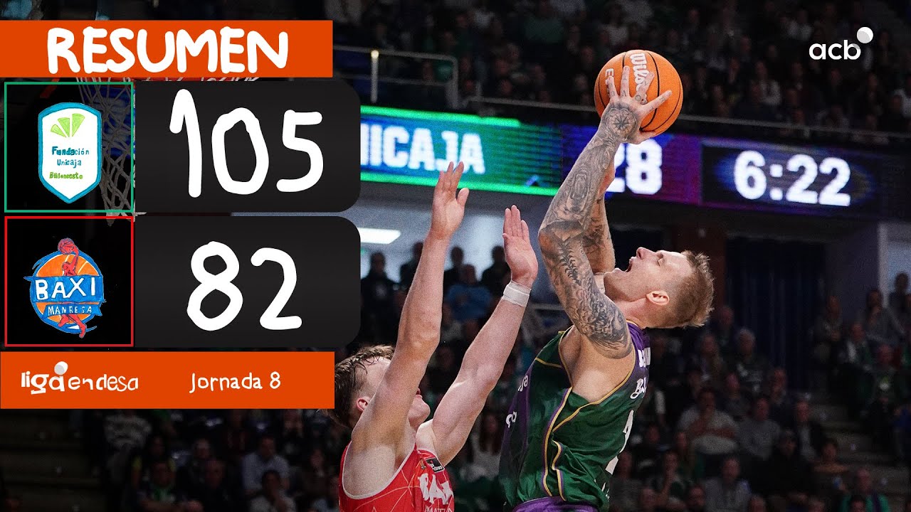 Unicaja&nbsp;- BAXI Manresa (105-82) RESUMEN | Liga Endesa 2025-26