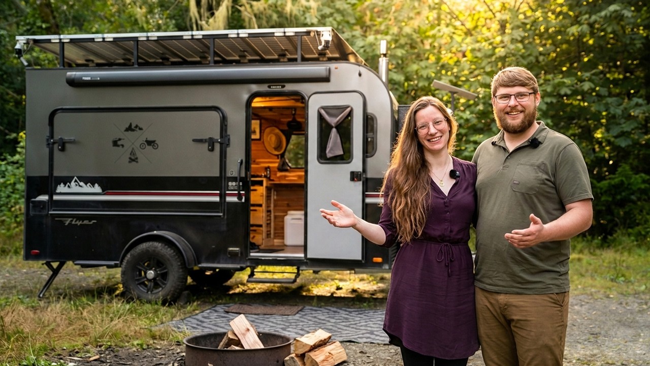 Couple's Incredible Off-Grid Toy Hauler Home Tour