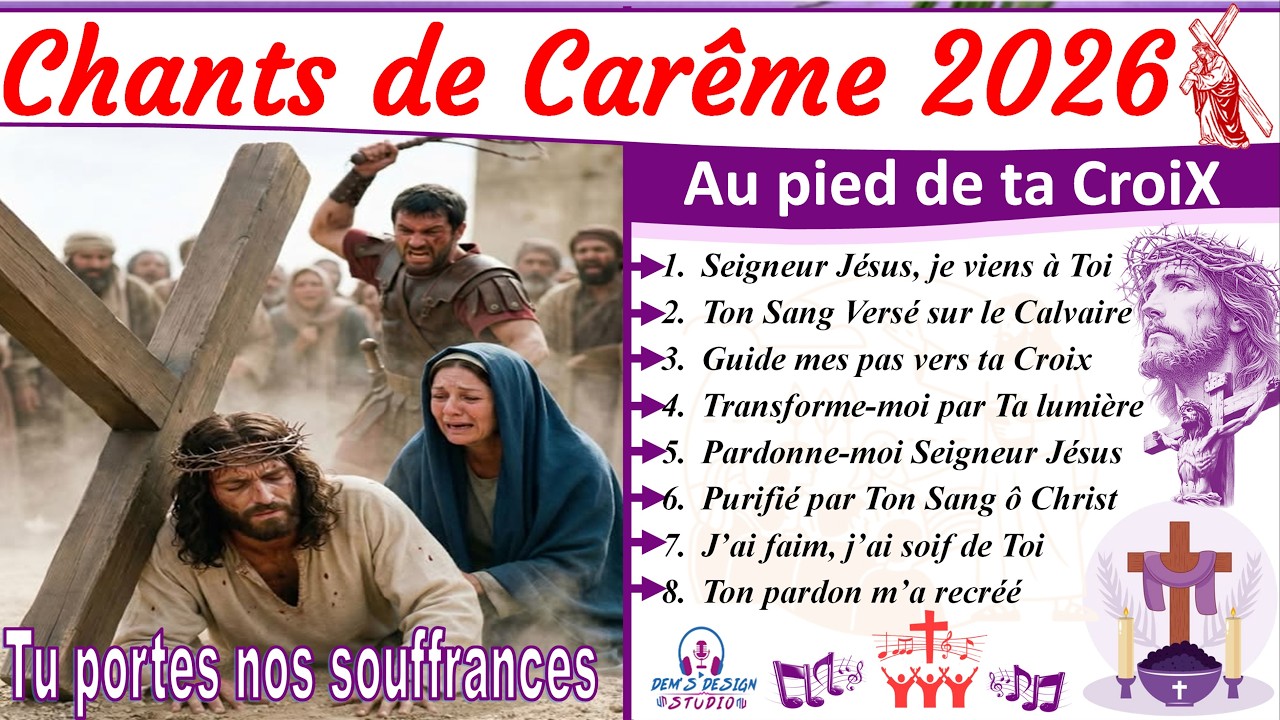 🎵✝️Chants de Carême 2026  | 🙏« Au pied de la Croix du Christ, je trouve la Vie »🙏 #carême2026 #lent