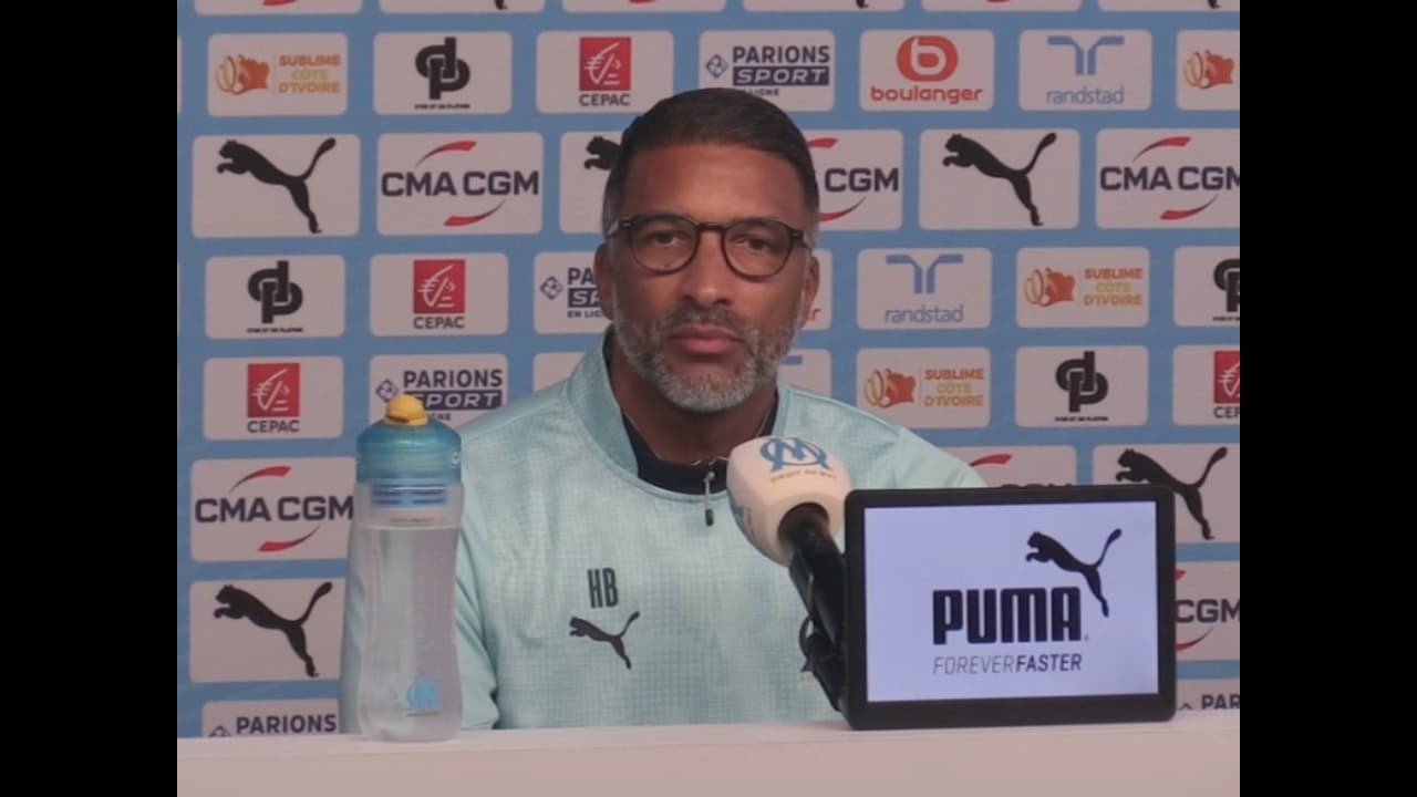Brest OM   La première conférence de presse d'Habib Beye à l'Olympique de Marseille