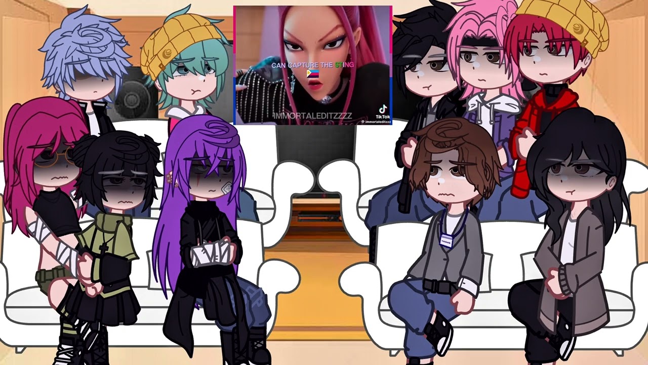 Saja boys react to Huntrix//part 3/?//⚠️My Au Kpop demons Hunter ⚠️