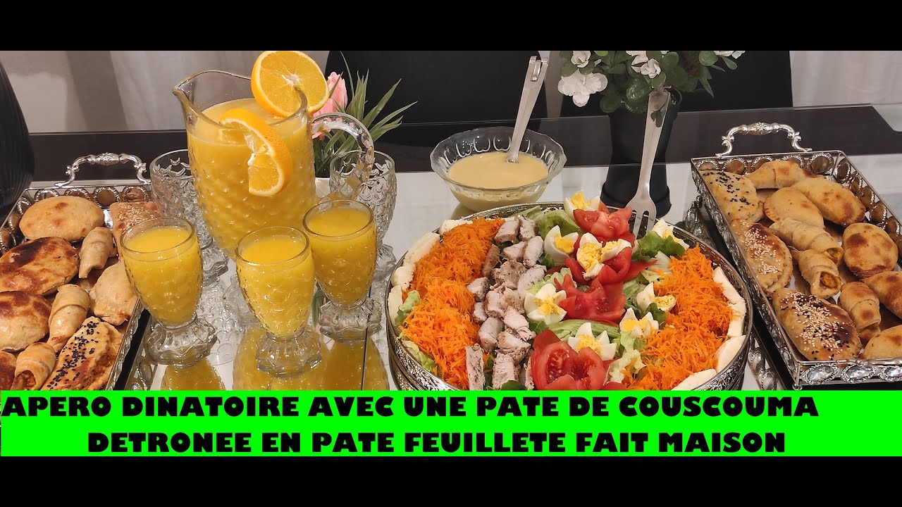 APERO DINATOIRE AVEC UNE PATE DE COUSCOUMA DETRONEE EN PATE FEUILLETEE FAIT MAISON