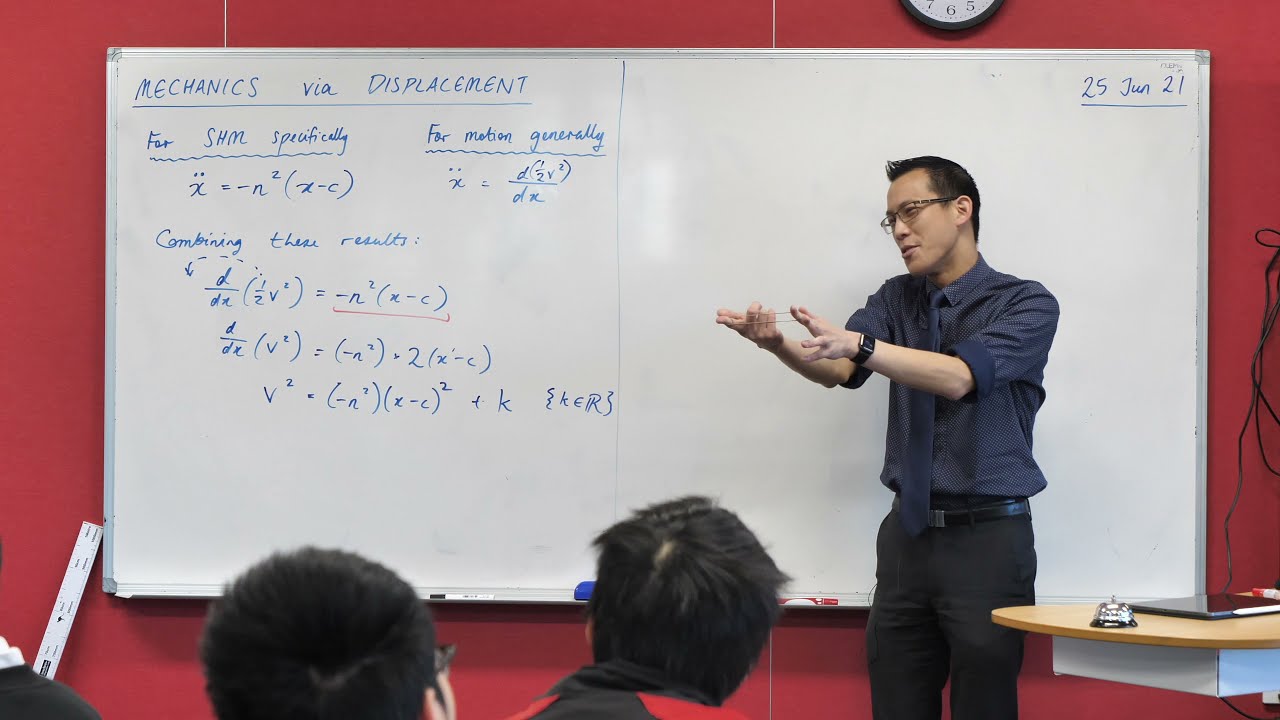 Simple Harmonic Velocity via Displacement (1 of 2: Equating forms of acceleration)