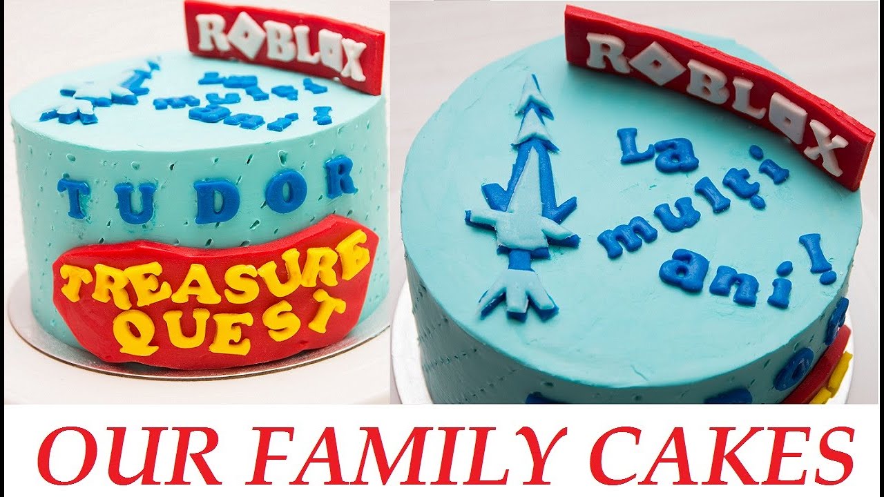 ROBLOX cake - Treasure quest & Cristal edge sword # Fondant and buttercream #Family cake decorating