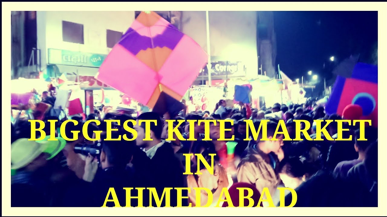 Makarsankranti (Uttarayan), Biggest Market of Kite Festival, 13 Jan. Night Market, Ahmedabad, Guj