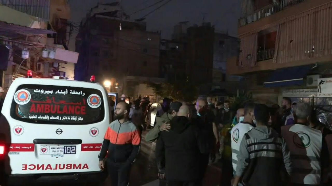 First responders on scene after Israeli strikes in central Beirut | AFP