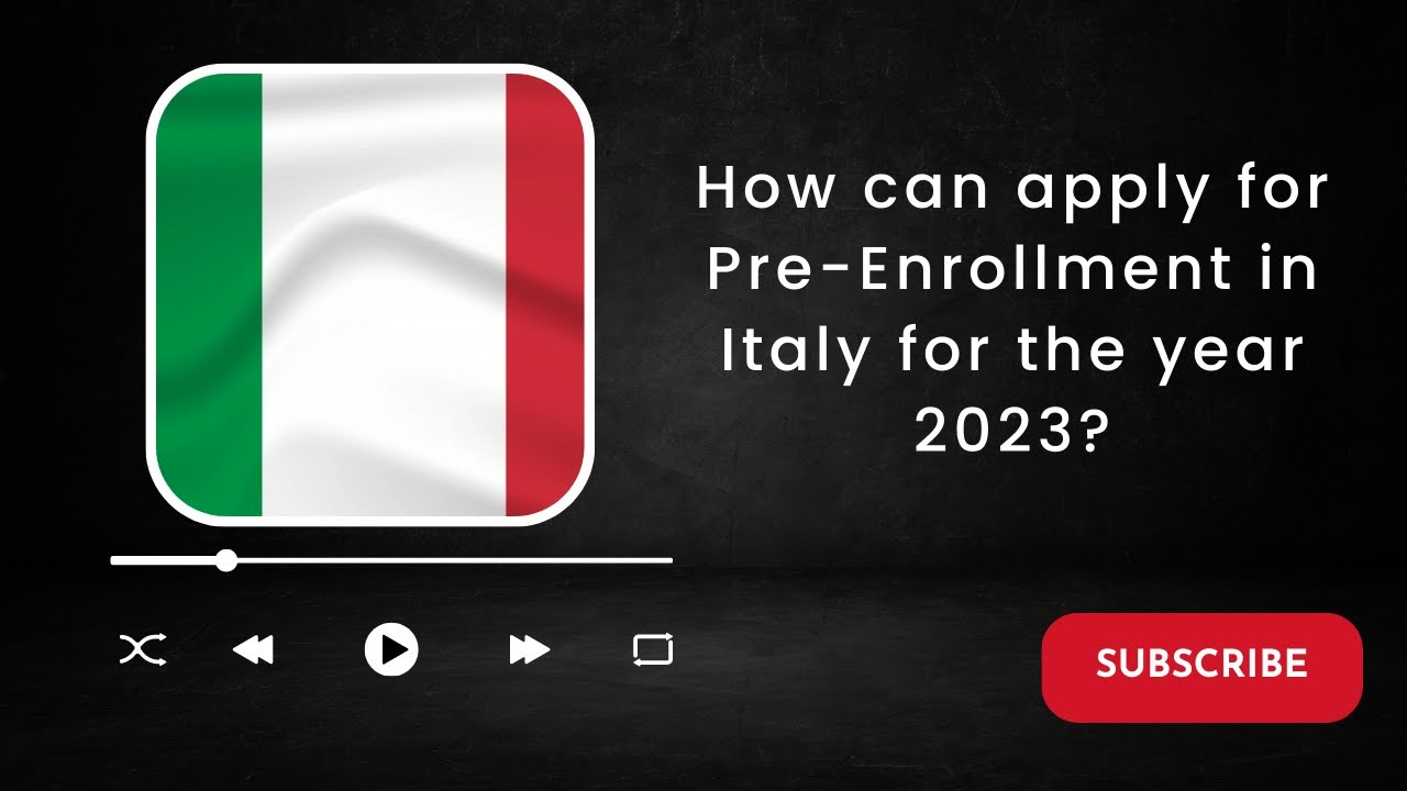 How to do for Pre-Enrollment for Italy 2023 | Pre-Enrollment for International Students 2023-24