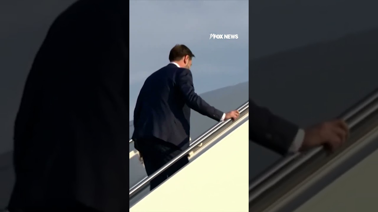NOW: Vance boards Air Force Two in Switzerland for his return to the United States #news #usa #us