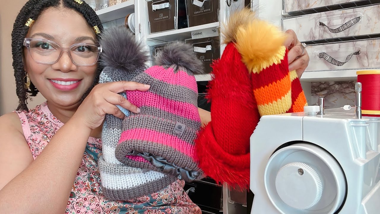 How to Add Satin Lining to a Knit Beanie | DIY Satin-Lined Beanie Tutorial