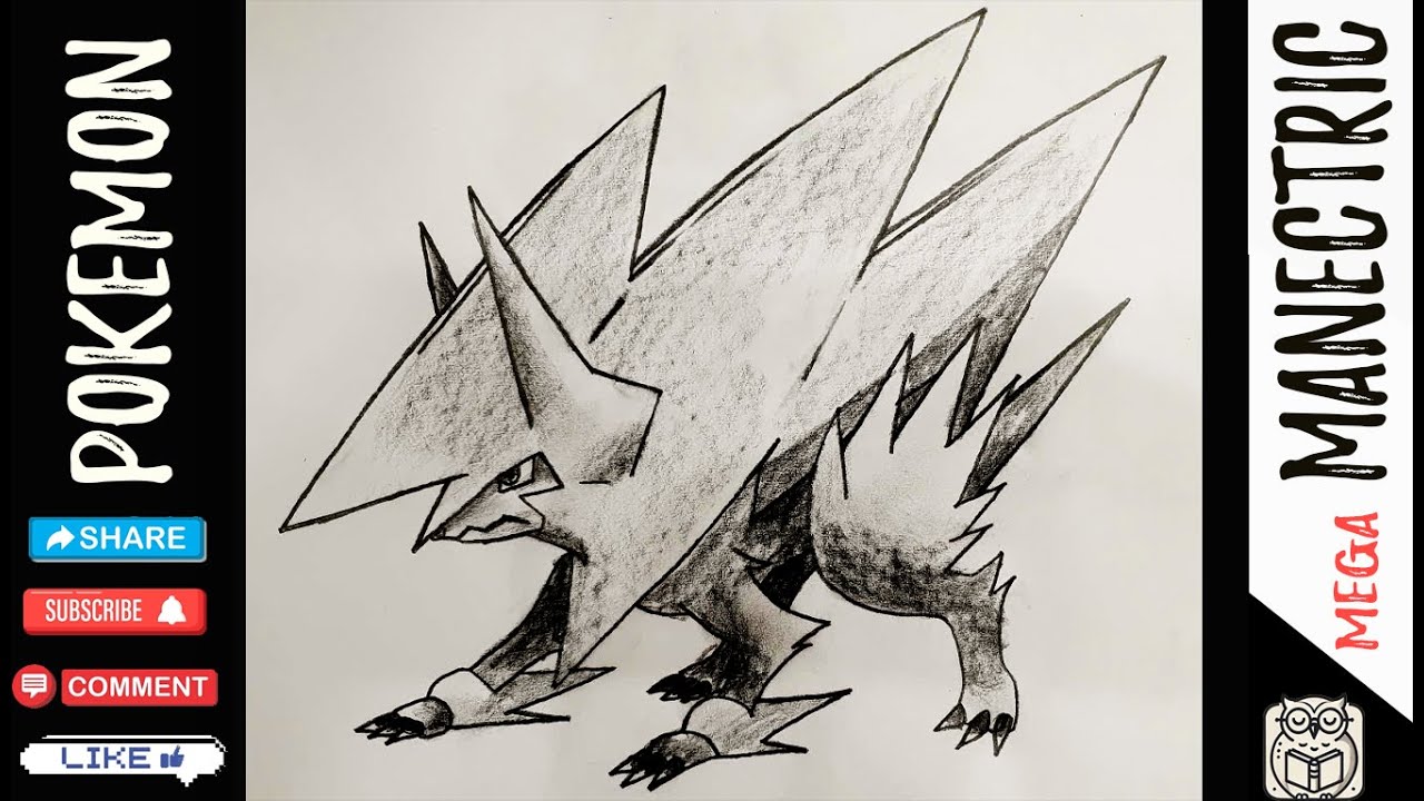 How to Draw Mega Manectric | Pokemon Art & Pencil drawing Tutorial