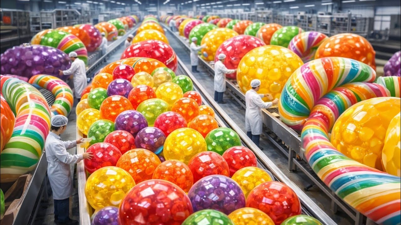 How Colourful Candies Are Made | Real Factory Process & Machine Sounds