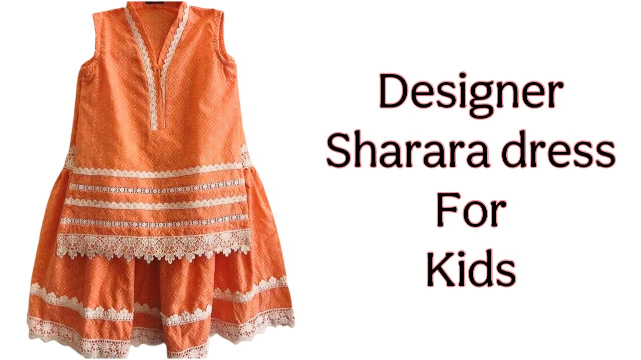 Designer sharara dress for kids ! Cutting & stitching of baby sharara dress !