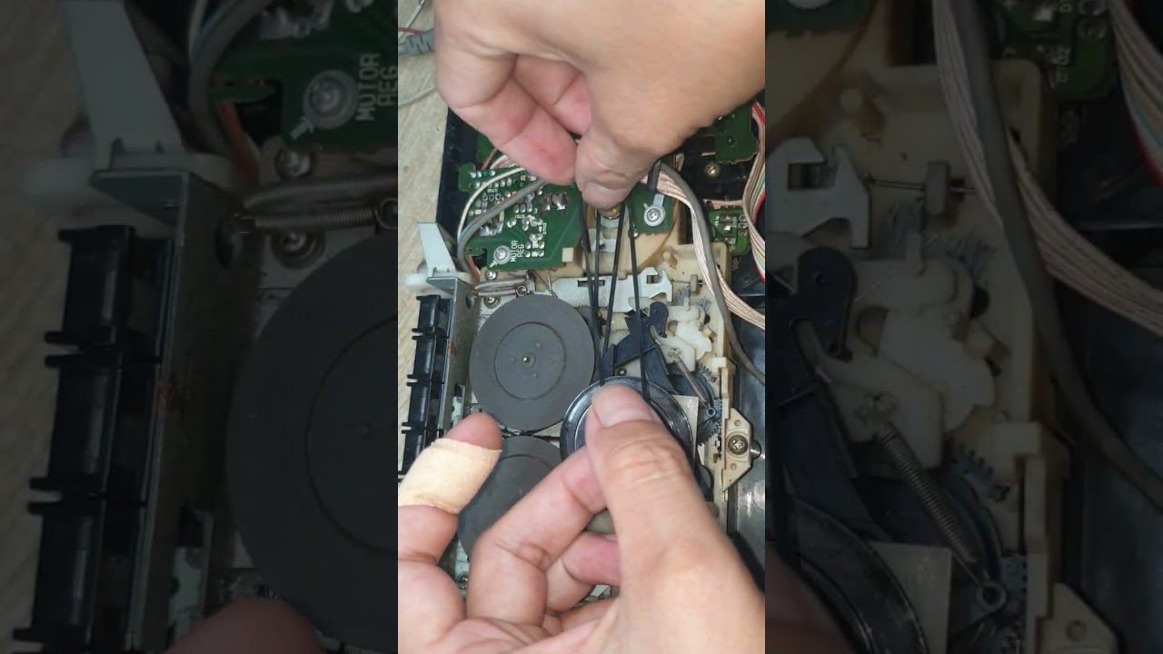 install the belts on cassette deck #cassette