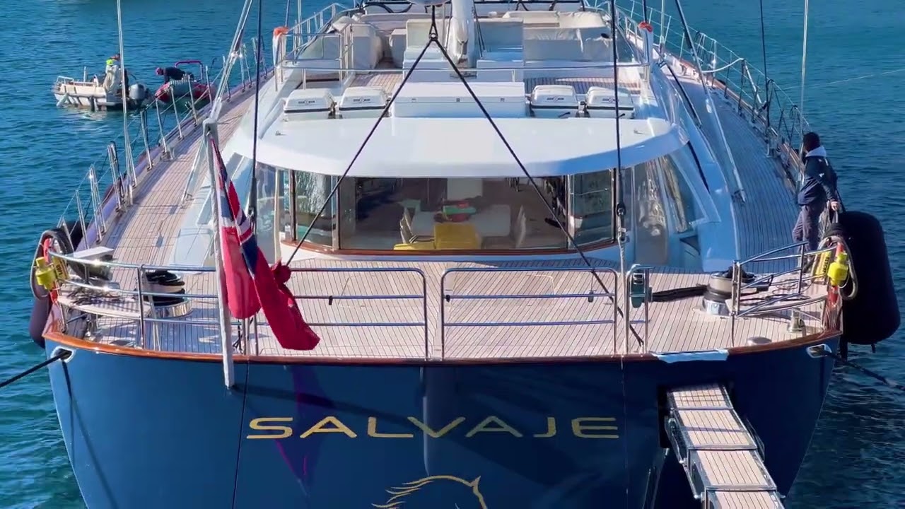 SALVAJE Sail Yacht Arrived & Docked at Monaco Port Hercules 27 Jan 2023 @emman25MC