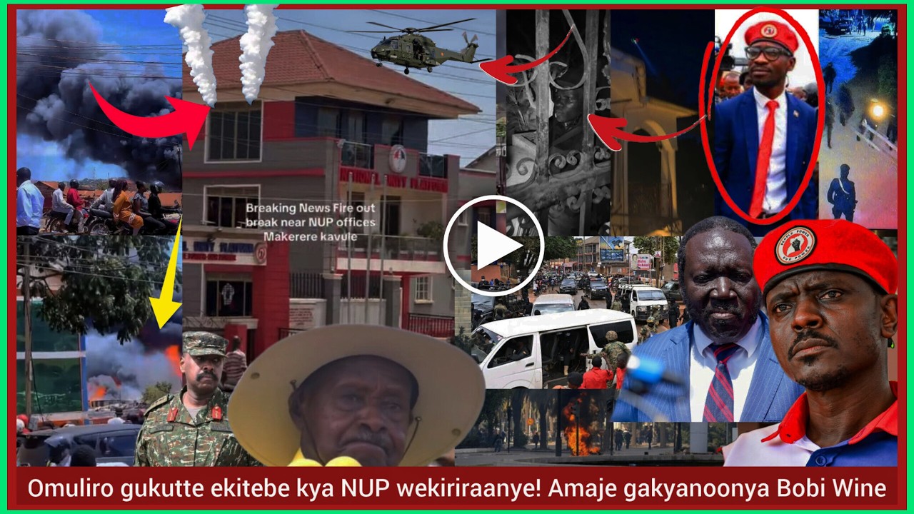 Agakagwawo! Omuliro gukutte ekitebe kya NUP wekiri! Amaje gasazeeko amaka ga MP, Banoonya Bobi Wine!