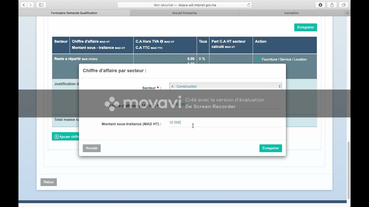 Plateforme de classification et qualification des entreprises BTP Maroc équipement gov ma