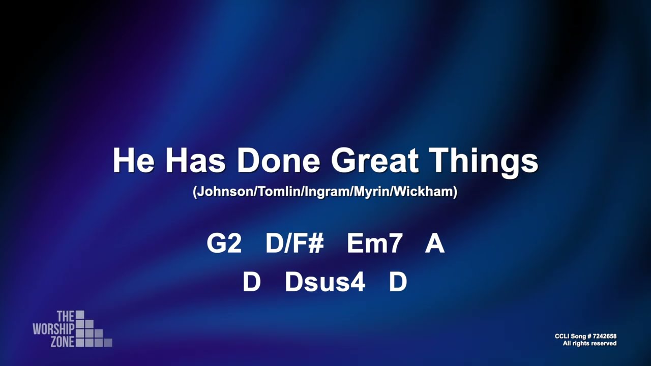 He Has Done Great Things || Lyrics and Chords || Congregational key