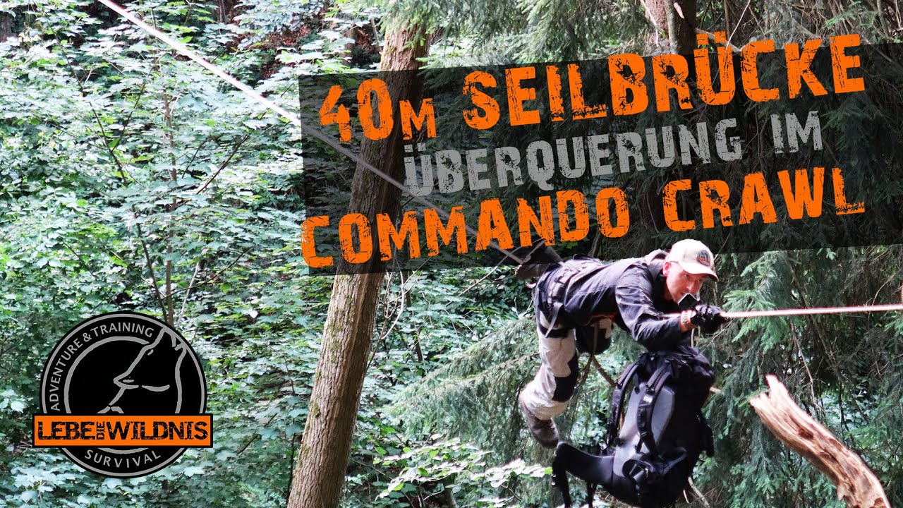 SELBSTVERSUCH im BEAR GRYLLS Style - Schluchtüberquerung mit Seilbrücke | Commando Crawl, Traverse