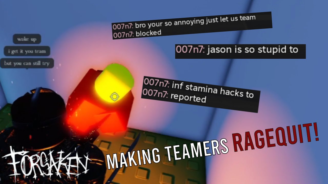 TROLLING 2 TEAMERS WITH KILLER! AND MADE THEM RAGEQUIT IN ROBLOX FORSAKEN.