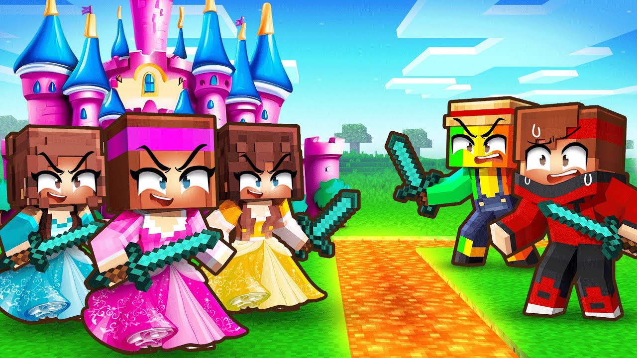 Château PRINCESSE vs Château AWARIZ et TALCADO sur Minecraft !