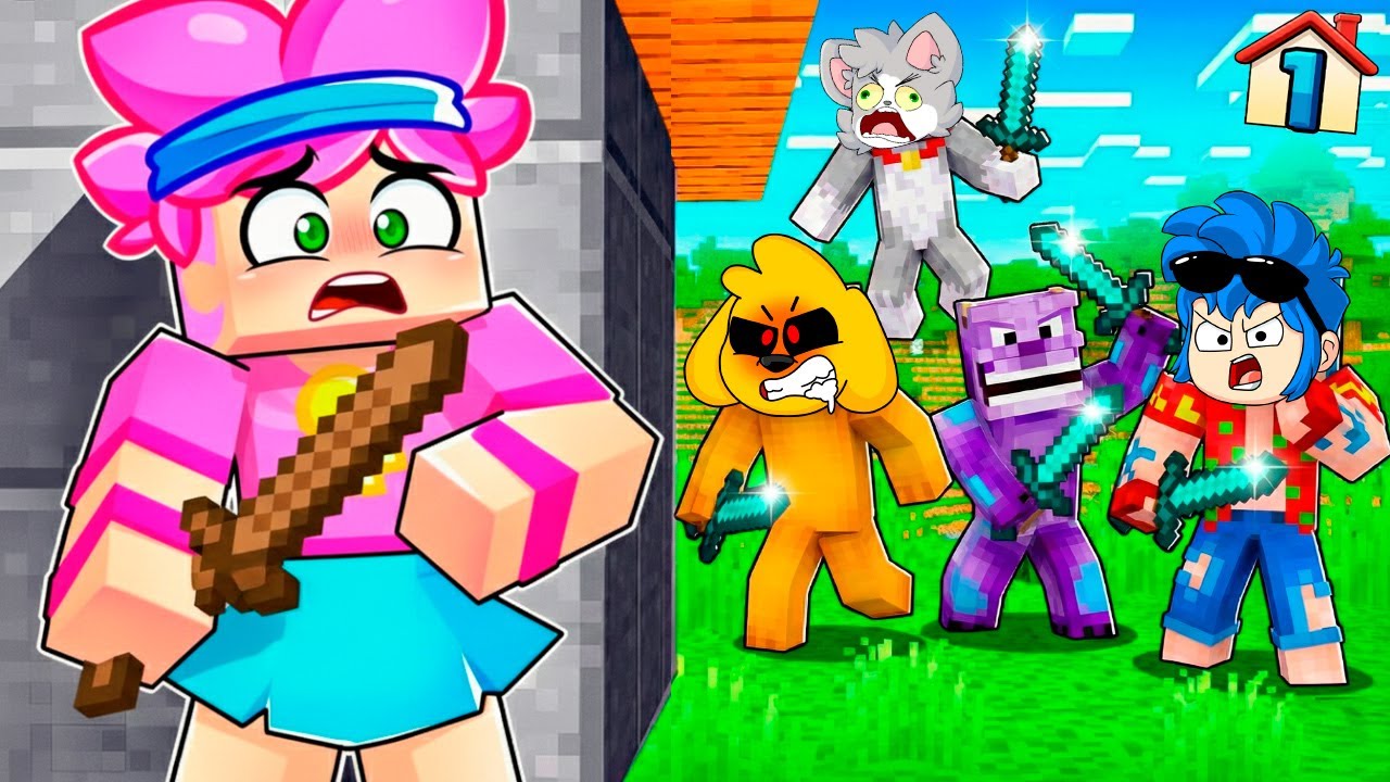 INVICTOR vs 4 CAZADORES... 😱 MINECRAFT LOS VECINOS #1