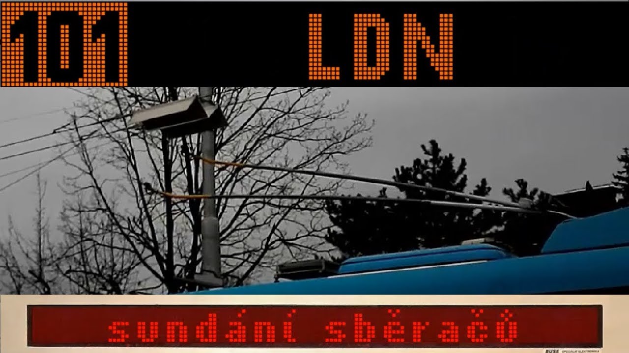 DPO Linka 101 směr LDN a parciální trolejbus na baterie (dráty/baterie)