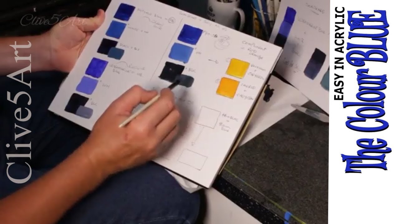 Color Mixing Blue Acrylic Paint