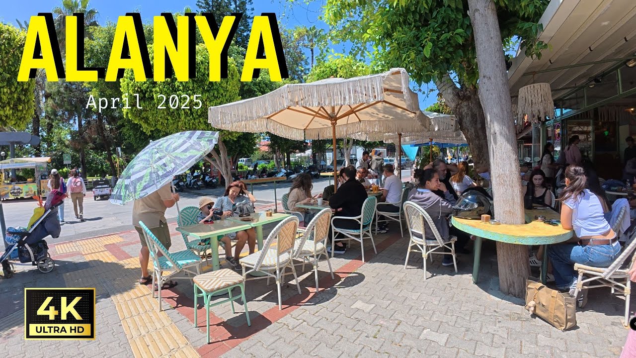 Alanya City Walking Tour | Kleopatra Beach | 100th Year Ataturk Park | April 20, 2025 [4K HD/60 fps]