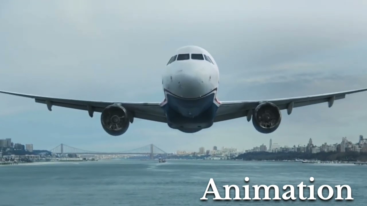 US Airways Flight 1549 - Animation vs Real Life