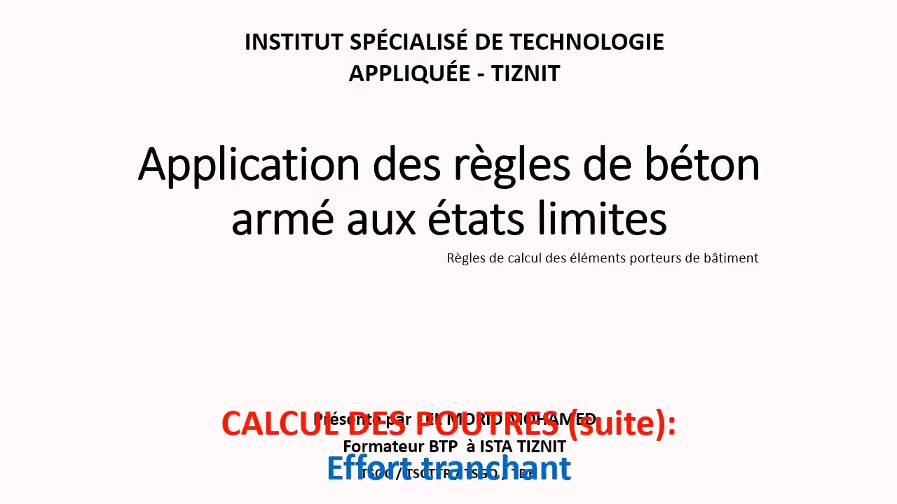 Lectures des plans - Effort tranchant