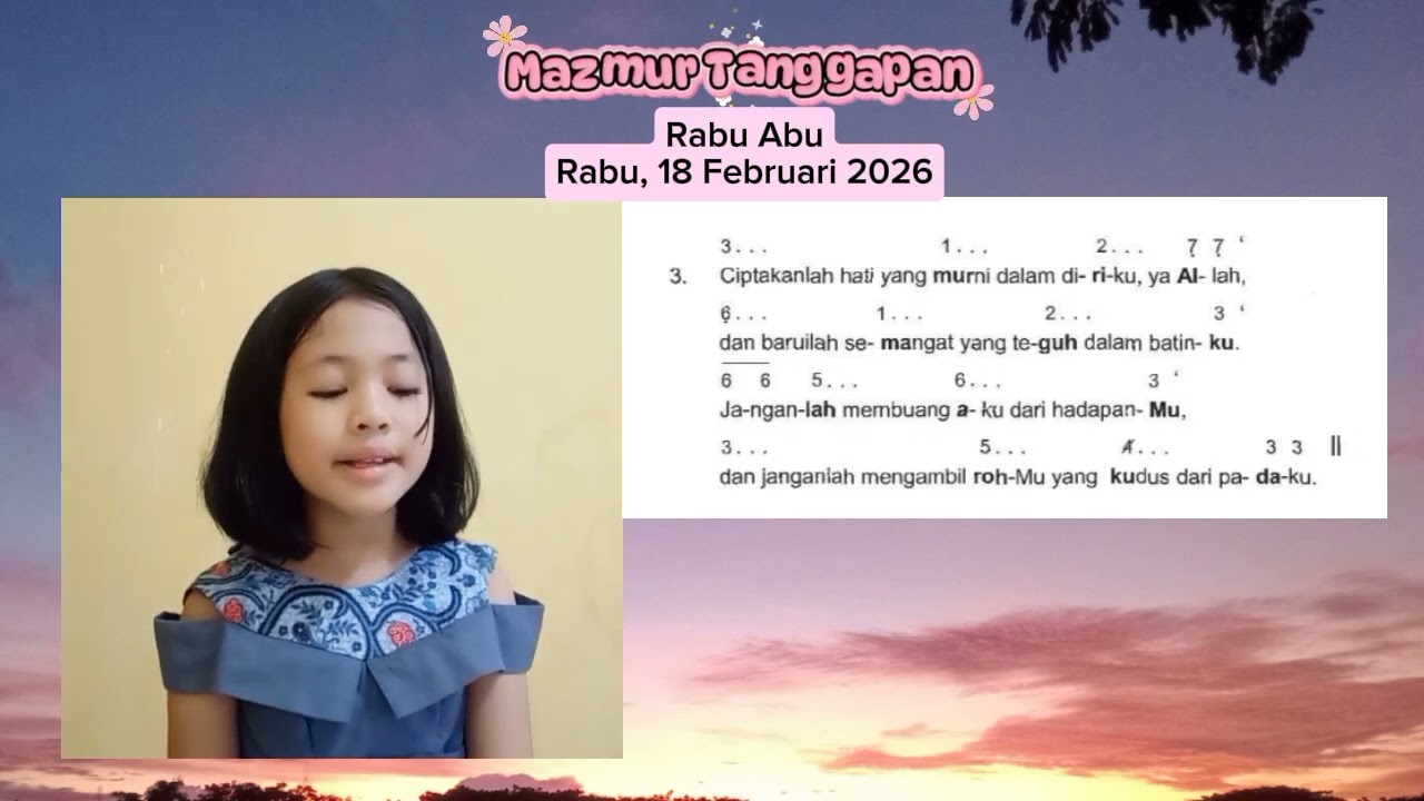 Mazmur Tanggapan dan BPI - Rabu Abu - Rabu, 18 Februari 2026