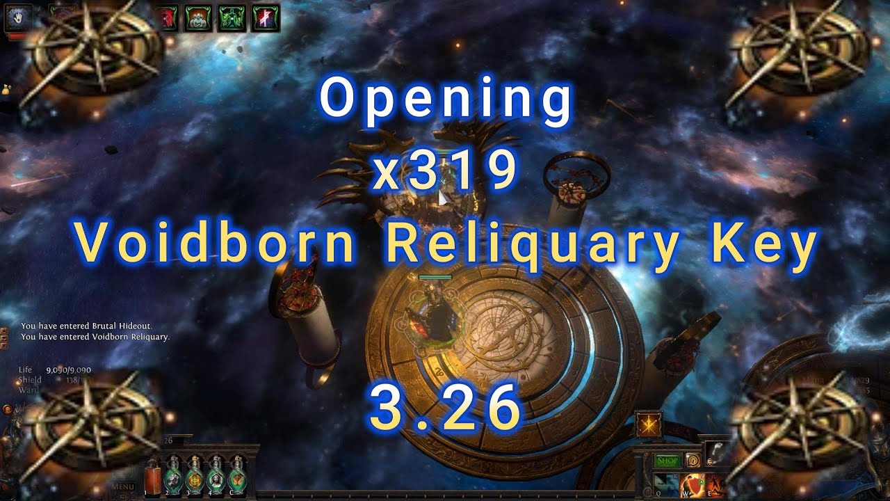 Opening x319 Voidborn Reliquary Key. (PoE. 3.26)