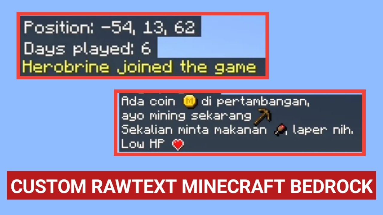Cara Membuat Pesan Palsu dengan Command Tellraw di Minecraft Bedrock