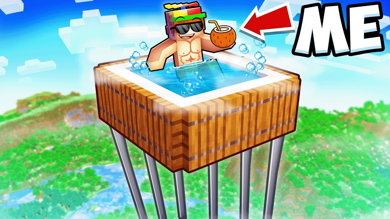 I Built The World's TALLEST HOT TUB In Minecraft!