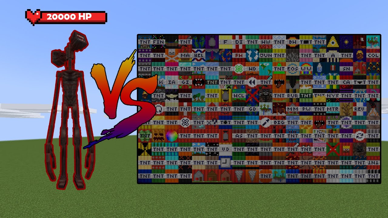Siren Head Vs All TNT In Minecraft Mods