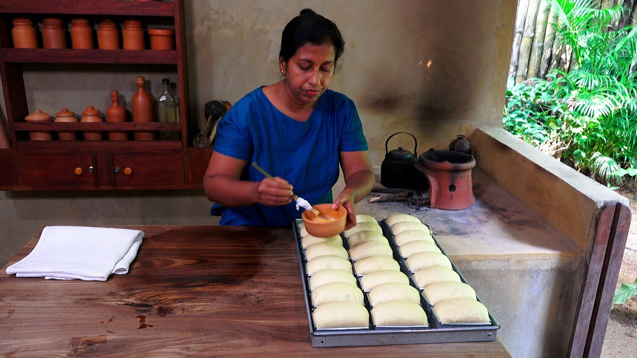 Village Mini Bread Recipe | I Baked Egg stuffed Milk Bread in a Traditional Wood Fired Oven