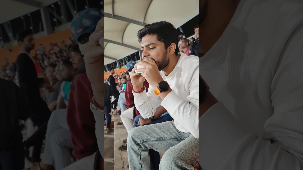 I tried uppal stadium food during a match #cricket #telugu #ccl #travel  #foodshorts #burgerking