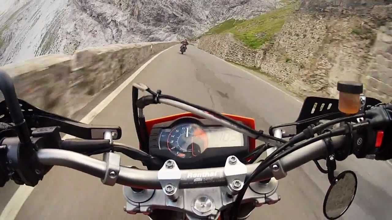 Insane Supermoto Ride on Stelvio Pass [Downhill]