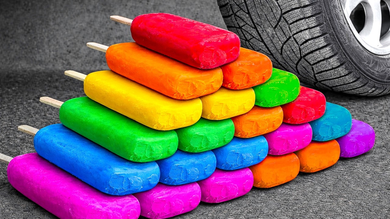 Crushing Experiments Video! &Car vs Crunchy Color Giant Toothpaste Balloons & Soft Things By Car 17