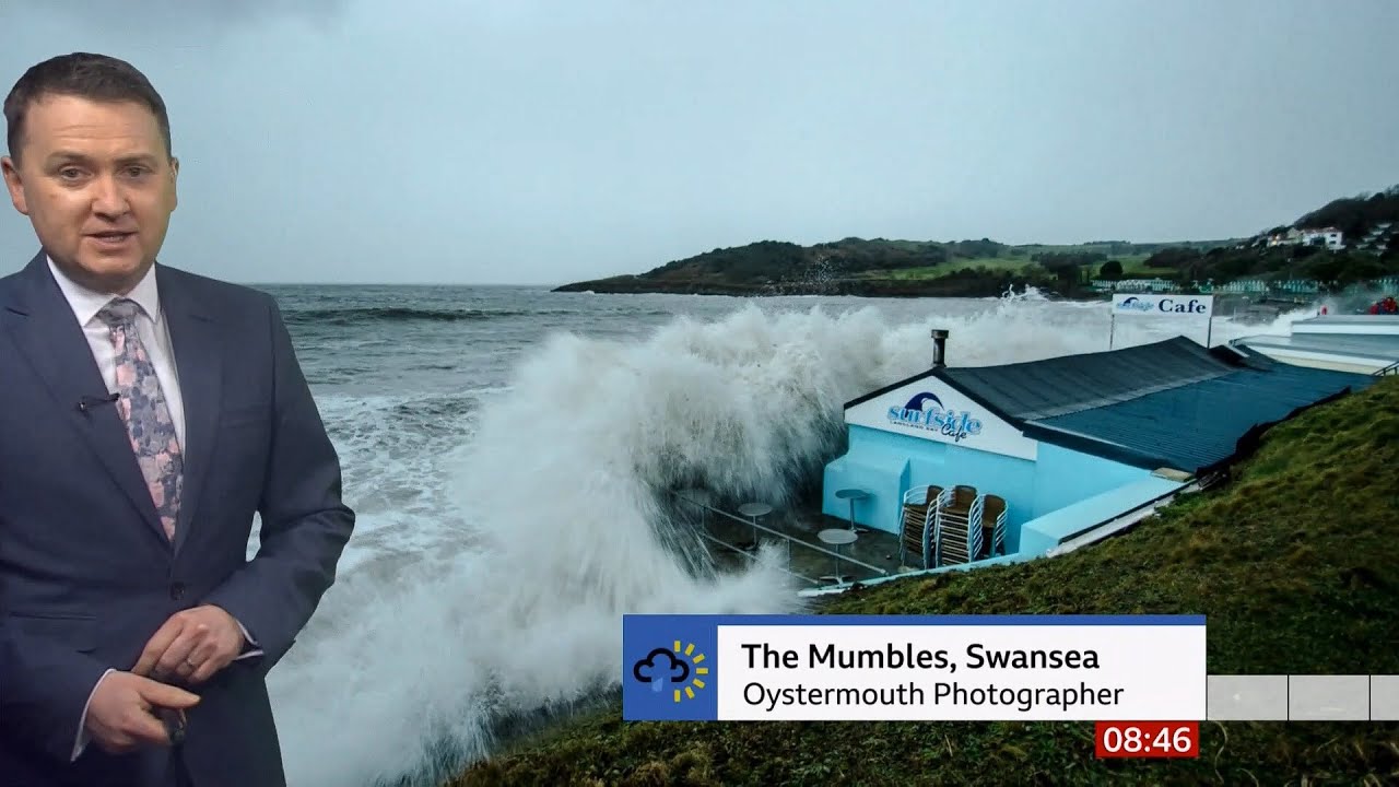 Weather images of Storm Eunice (6 - 9am) Snow and wind (6) (UK) - BBC & ITV - 18 Feb. 2022