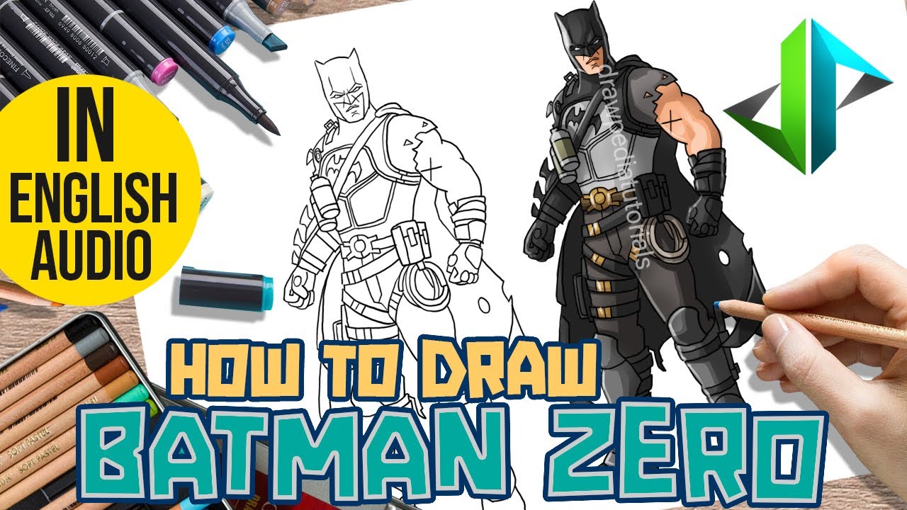 [DRAWPEDIA] HOW TO DRAW BATMAN ZERO from DC & FORTNITE SKIN - STEP BY STEP DRAWING TUTORIAL