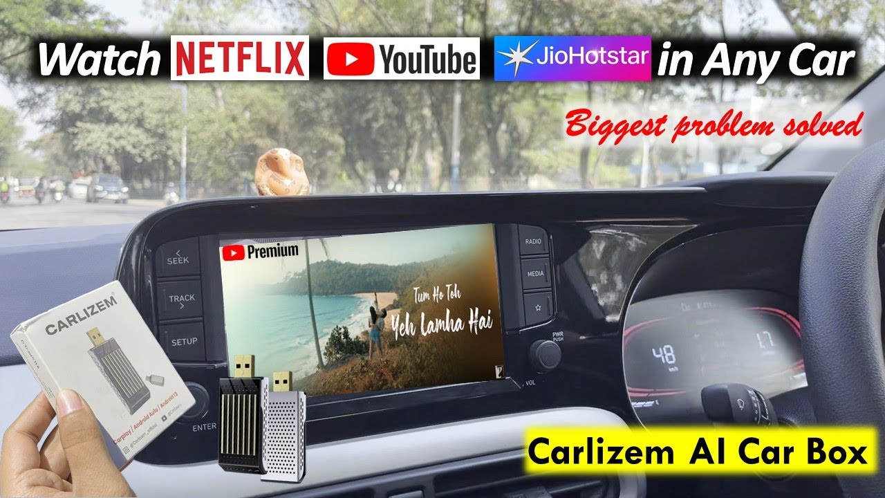 Watch Netflix,YouTube,Hotstar in ANY Car! Carlizem 2025 AI Car Box | Wireless CarPlay & Android Auto