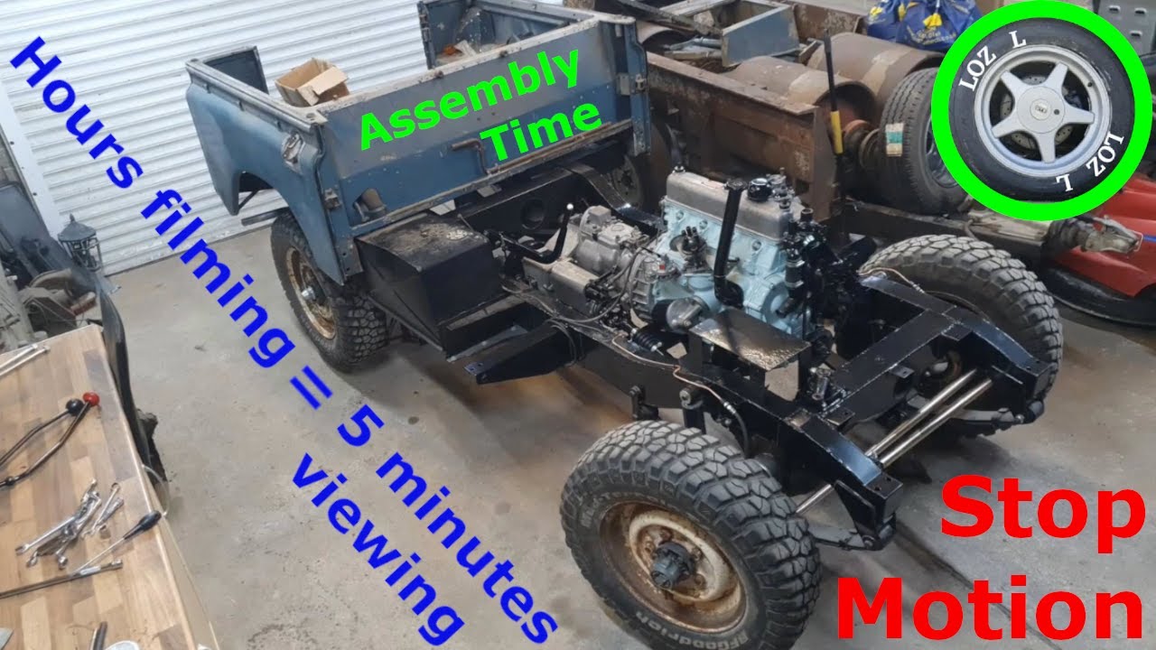 Making Brake Lines, fitting Prop shafts, handbrake, stop motion - 25 Land Rover Series 3 project
